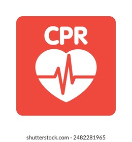 corazón cpr icono médico diseño de Vector