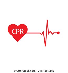 corazón cpr icono médico diseño de Vector
