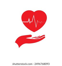 Diseño de Vector de icono médico de RCP de corazón