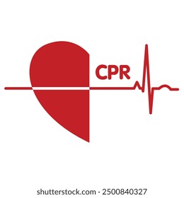 Diseño de Vector de icono médico de RCP de corazón