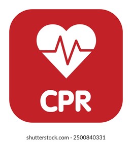 Diseño de Vector de icono médico de RCP de corazón