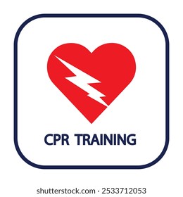 Diseño de Vector de icono médico de RCP de corazón