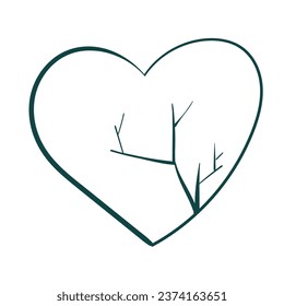 heart crack concept vector sketch simple doodle hand drawn line illustration isolated abstract sign symbol clip art