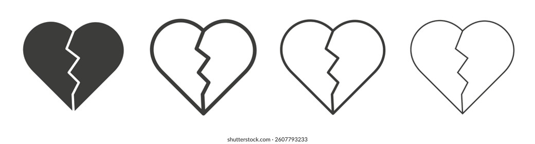 Heart Crack icon collection for website designs