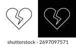 Heart Crack icon design vector art Illustrations