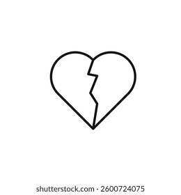 Heart Crack icon isolated. simple vector icon on white background