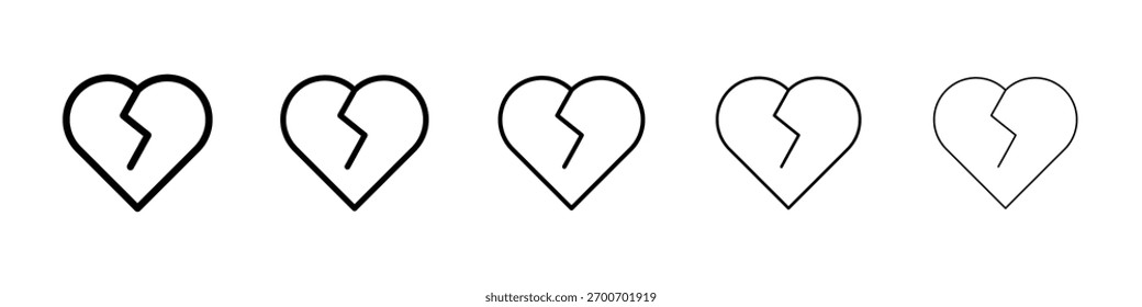Ilustración de Arte vectorial de icono de grieta de corazón