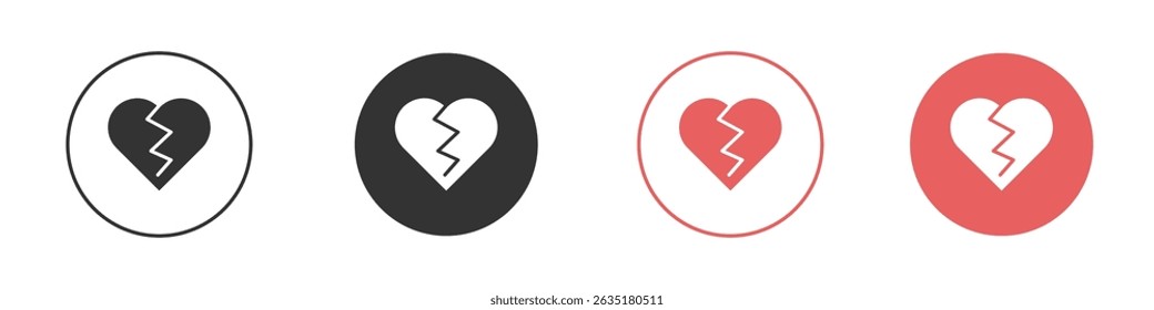Heart Crack icon vector design template simple and clean style