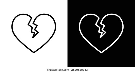 Heart Crack icon vector, illustration logo template in trendy style