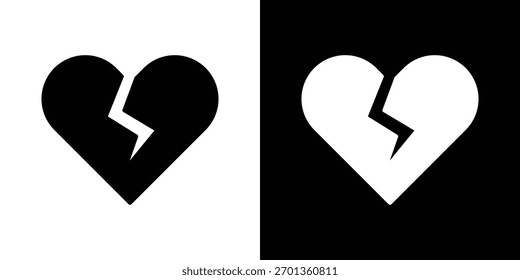 Icono de Heart Crack. Ilustración vectorial. Diseño plano.