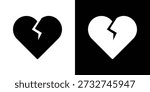Heart Crack icon for web design. solid vector icons