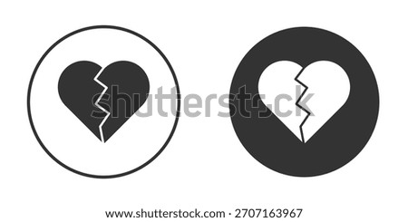 Heart Crack icon for website design, logo for web and apps.