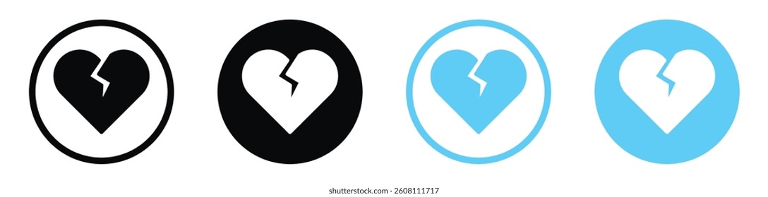 Heart Crack icons design. vector icons for ui designs