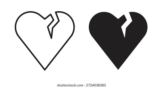 Herzrisssymbole, Linienvektor. fester Symbolsatz
