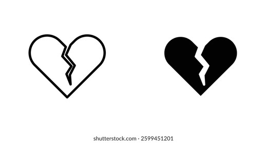 Heart Crackicons for ui. vector illustration