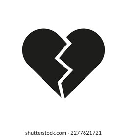 Heart crash icon simple design