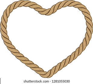 heart created of sea rope