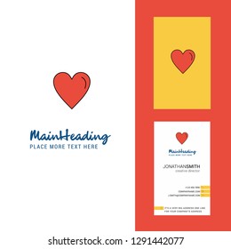 Heart  Creative Logo and business card. vertical Design Vector