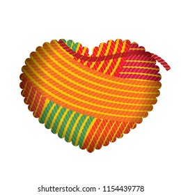 heart crochet color vector
