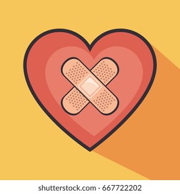 heart with cross band aid