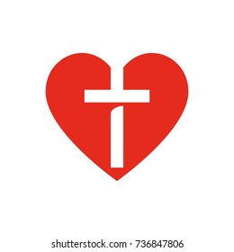 Heart Cross Church Logo Template Stock Vector (Royalty Free) 736847806 ...