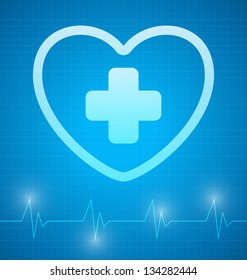 Heart Cross Heartbeat Graph Stock Vector (Royalty Free) 134282444 ...