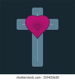Heart and cross icon
