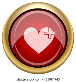 Heart with cross icon. Internet button on white background. EPS10 vector.