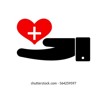 heart, cross, icon, vector illustration eps10