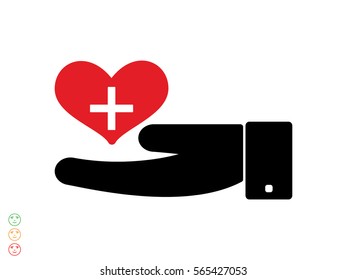 heart, cross, icon, vector illustration eps10