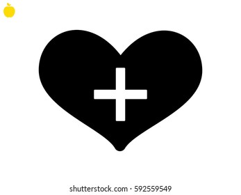 heart, cross, icon, vector illustration eps10