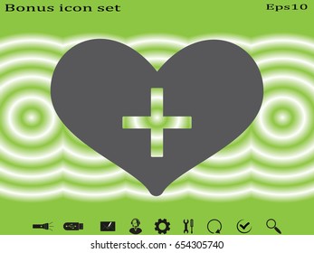 heart, cross, icon, vector illustration eps10