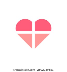 Heart Cross Logo Icon. Health Medical Cross Element Concept. Love Plus Symbol Vector Design Template.