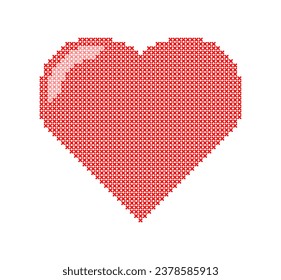 Heart cross stitch design pattern vector