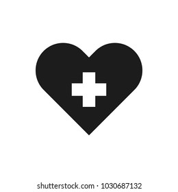 heart cross vector icon