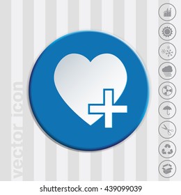 heart with cross. vector medical illustration.