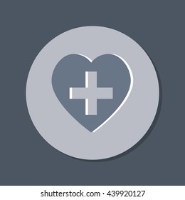 heart with cross. vector medical illustration.