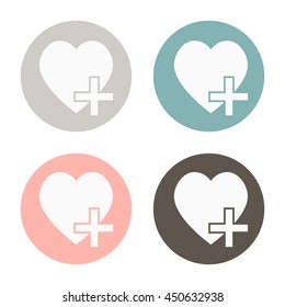 heart with cross. vector medical illustration.