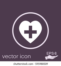 heart with cross. vector medical illustration.