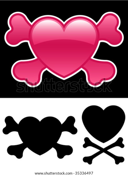 Heart Crossbones Vector Stock Vector (Royalty Free) 35336497