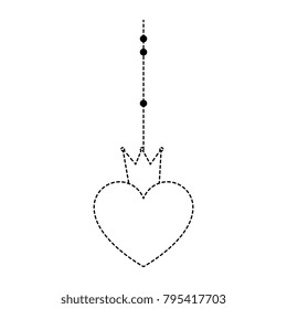 heart with crown hanging decorative icon