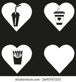 Heart crown icon. Royalty love symbol. Vector regal design. Black background shape.