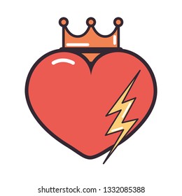 heart crown lightning girl power