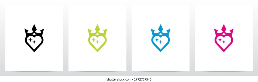 Heart With Crown Logo Design