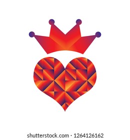 Heart and Crown logo vector