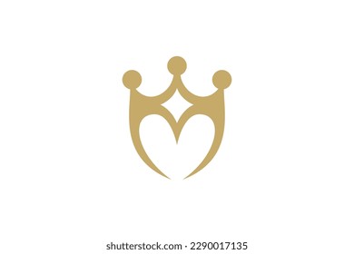 heart and crown luxury logo design