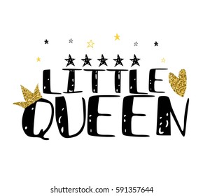 Heart and crown print design with slogan. Vector illustration design for fashion fabrics, textile graphics, prints.