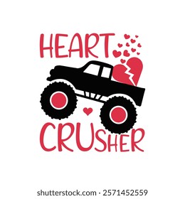 Heart Crusher, Valentine gift, Valetines Day Typography Shirt, Valentine’s Day Digital Design, Happy valentines day
