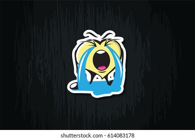 heart crying. vector illustration.