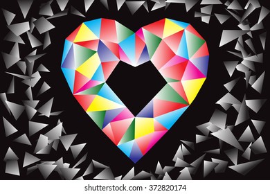 Heart crystal gloss shine